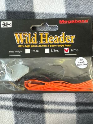 Megabass Wild Header 1/2oz #01 Deadly Black Shad