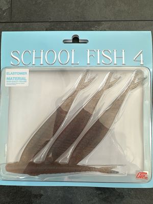 HideUp School Fish 4 Elastomer #142 Light Green Pumpkin/Black Blue Flake 4baits per Pack