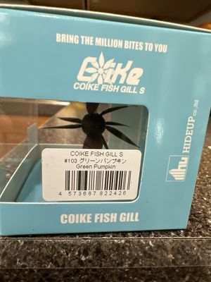 Coike Fish Gill S. New Arrivals. Green Pumpkin, Elastomer. New In Box.