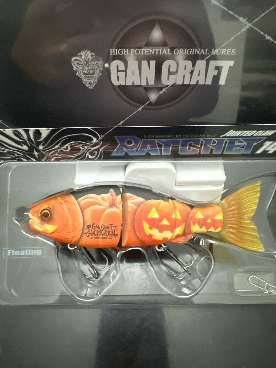 Gan Craft Jointed Claw Ratchet 144 #HW-01 Night Pumpkin 140mm | 1.2oz | Floating