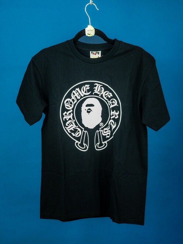 A BATHING APE X CHROME HEARTS BLACK T SHIRT