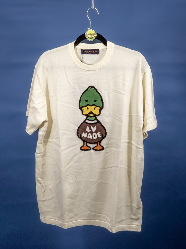 LOUIS VUITTON X NIGO INTARSIA JACQUARD DUCK SHORT-SLEEVED CREWNECK