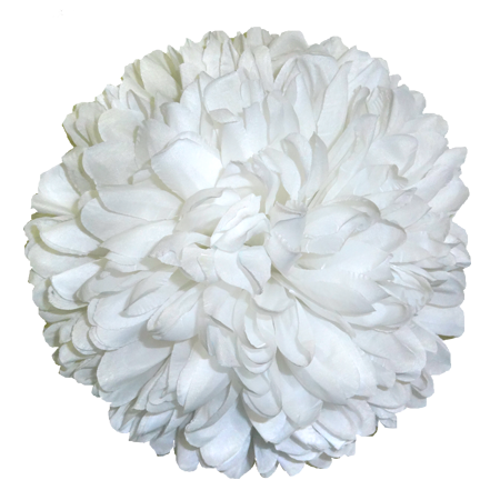 7.5″-21-Layer Solid Color White Mum Flower