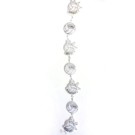 Volleyball Garland/Chain - Silver/White - 3&#39; Package