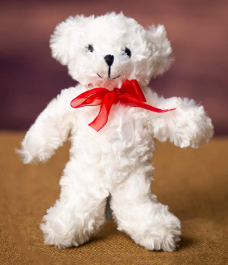7.5&quot; Curly White Bear