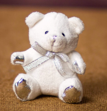 3.5&quot; White/Silver Bear
