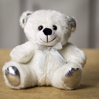 6&quot; White/Silver Shimmer Bear