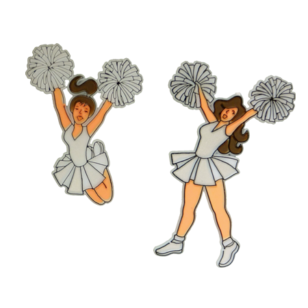 3″ Cheerleaders –  2 styles per pkg. (Various Colors)