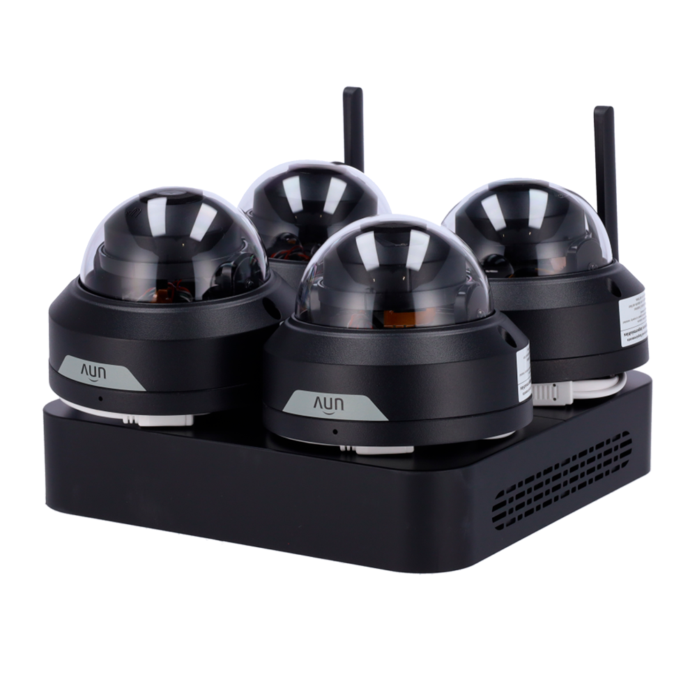 UV-KIT114-D42W-BLACK Kit de videovigilancia WiFi Uniview 4 Cámaras domo 2Mpx (1920x1080)