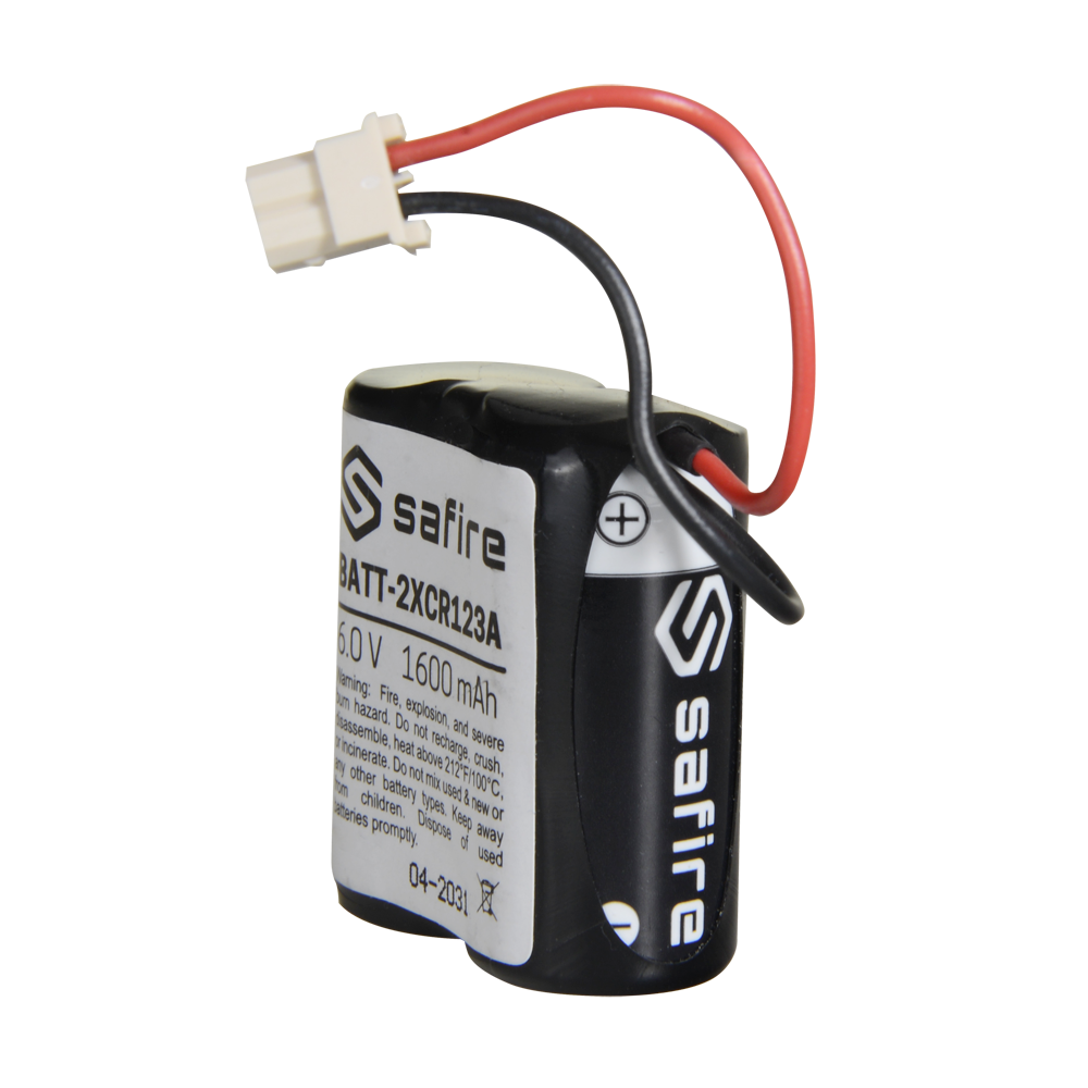 Pack de pilas CR123A / CR17345 / 5018LC
En retráctil con conector Molex 5284
Voltaje 6 V / Litio
Capacidad nominal 1600 mAh
Compatible con detectores Visonic Next Cam PG2 y K9 PG2