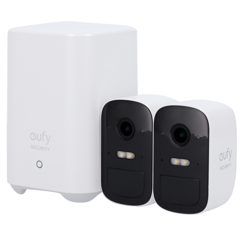 EUFY-CAM2C-S210
Kit 2 Cámaras + 1 HomeBase Eufy by Anker
1080p / 6700 mAh / Sensor PIR + Humanos
HomeBase WiFi / LAN / RF con sirena
Almacenamiento integrado 16 GB
Autonomía hasta 6 meses
exteri IP65
