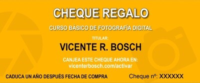 Cheque Regalo Curso de Fotografía digital Gran Canaria