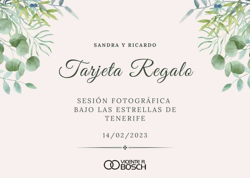 Tarjeta regalo sesión fotográfica bajo las estrellas