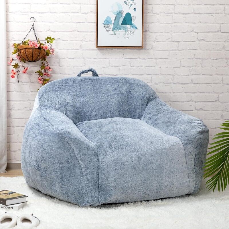 DENSITY FOAM FILLED BEAN BAG SOFA WITH ARMRESTS, BIG READING CHAIR FOR TEENS, LARGE LAZY PUFF