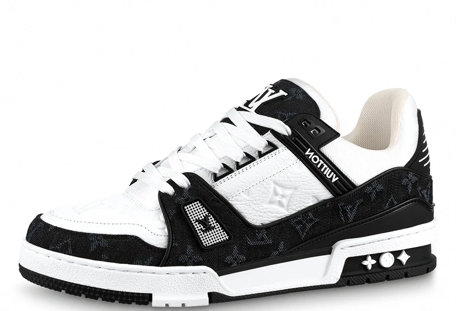 Luxury Louis Vuitton LV Trainer Monogram Denim Black White (2022)