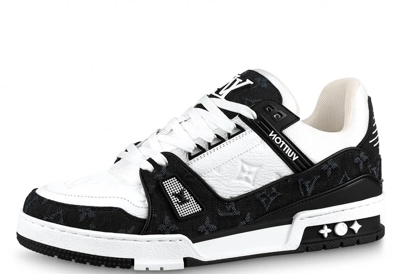 Luxury Louis Vuitton LV Trainer Monogram Denim Black White (2022)