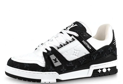 Luxury Louis Vuitton LV Trainer Monogram Denim Black White (2022)