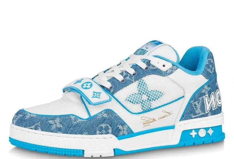 Luxury Louis Vuitton LV Trainer Monogram Denim