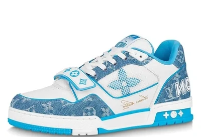 Luxury Louis Vuitton LV Trainer Monogram Denim
