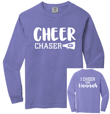 Long Sleeve Comfort Colors Tee with Custom Back Name