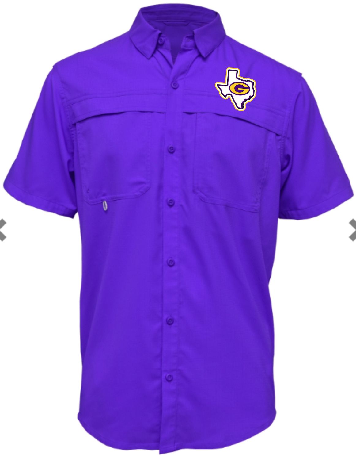 BAW Purple Fishing Shirt with Left Chest Embroidered  Texas G Logo