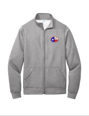 Ash Grey Full-Zip Core Fleece Cadet Collar Cotton Jacket - Embroidered  (UNISEX AS-A4X)