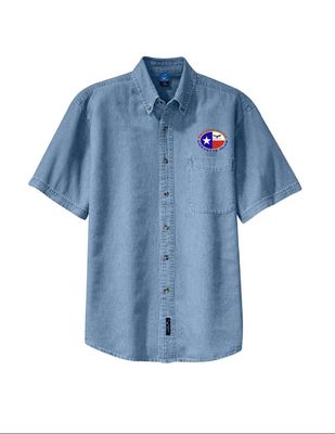Short Sleeve Denim Shirt - Embroidered (UNISEX AS-A5X)