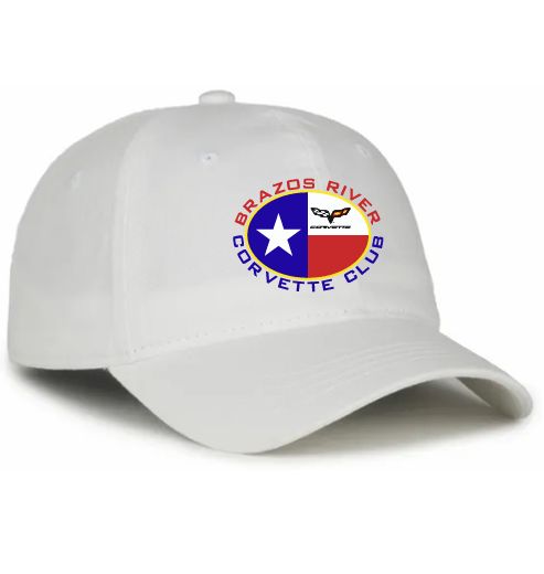 White Unstructured Embroidered Cap