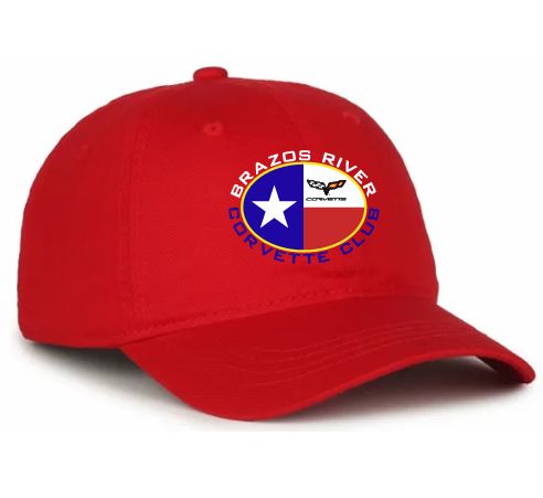 Red Unstructured Embroidered Cap