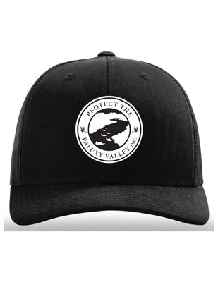 Black Richardson 112 Hat with White Leather Lasered Patch