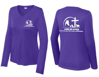Purple Women's Long-Sleeve Dri-Fit Tee - Printed  (AXS-A4X)