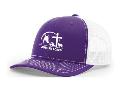 Purple/White Mesh-Back Richardson 112 Cap - Embroidered - OSFM