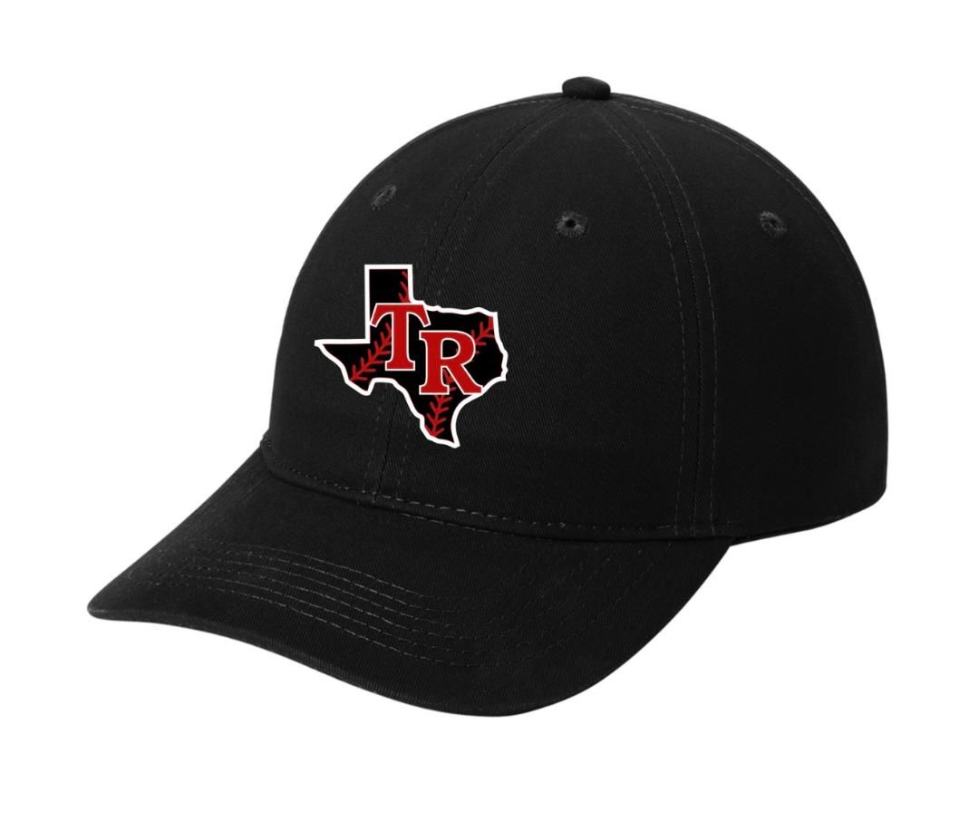 Black Unstructured Cap with Embroidered Logo Front