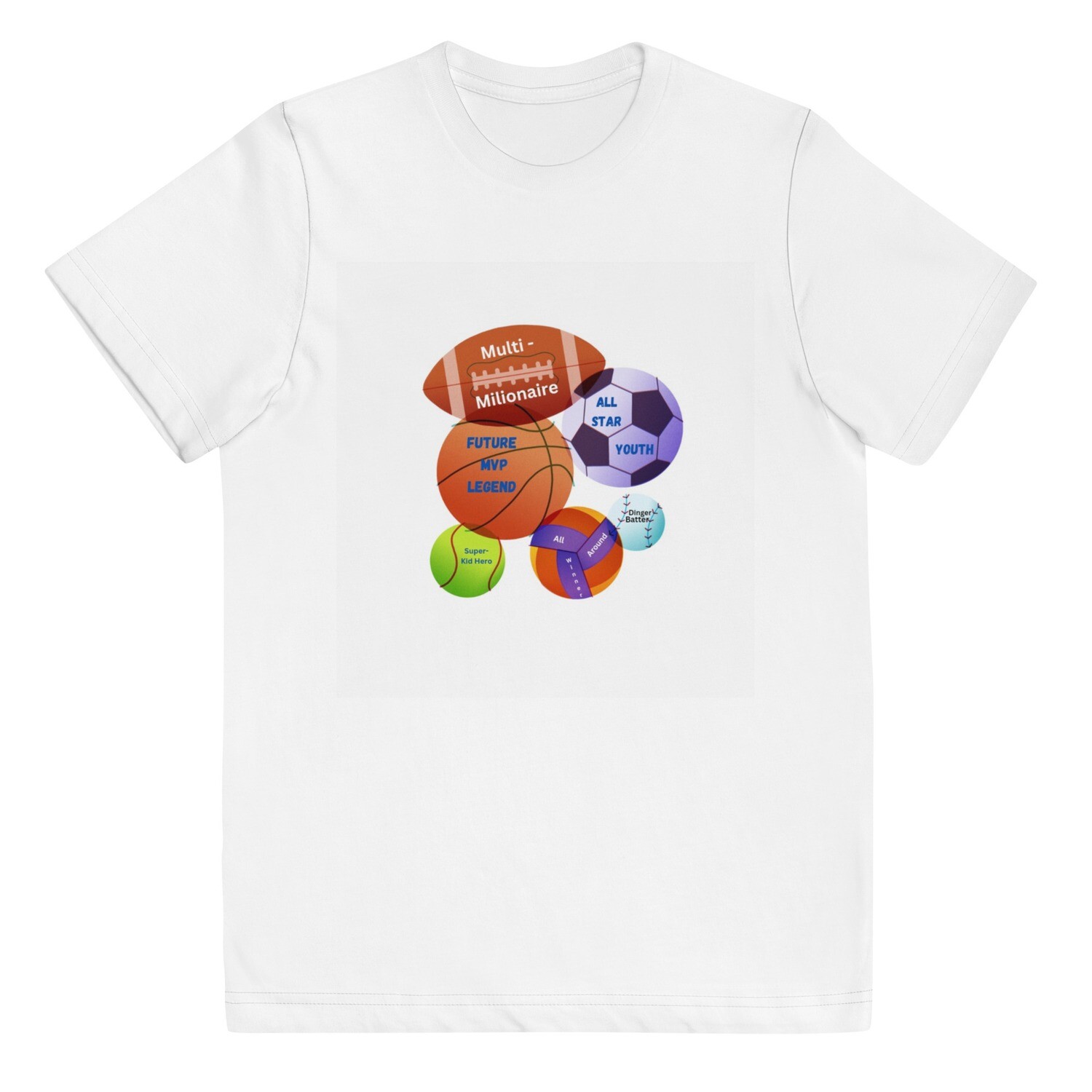 &quot;All star -Youth jersey t-shirt | Child&#39;s ball assortment graphic sports tee | The Aroma Girl.&quot;