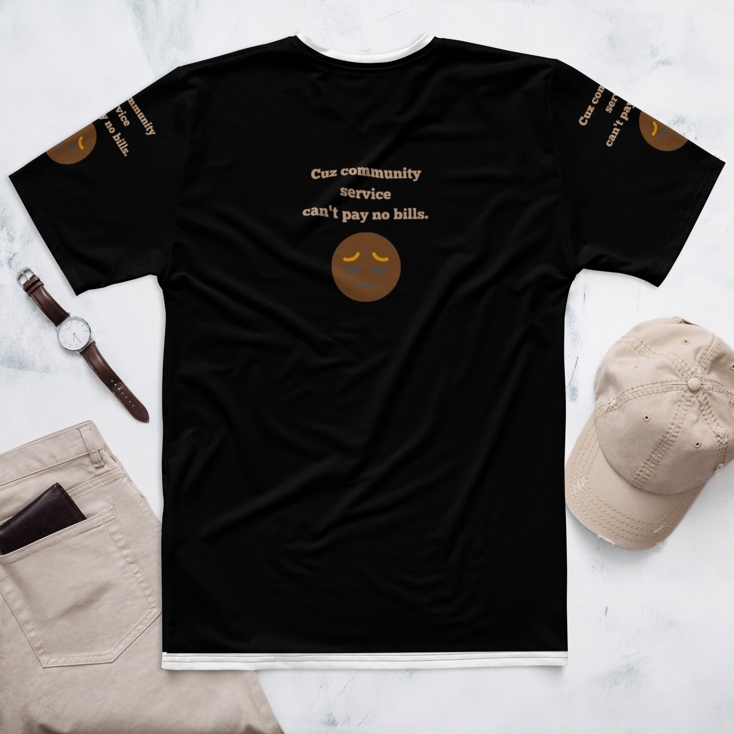 &quot;Don&#39;t make me lay deese hands brown graphic - Men&#39;s t-shirt | Guy&#39;s black bold statement tee | The Aroma Girl.&quot;