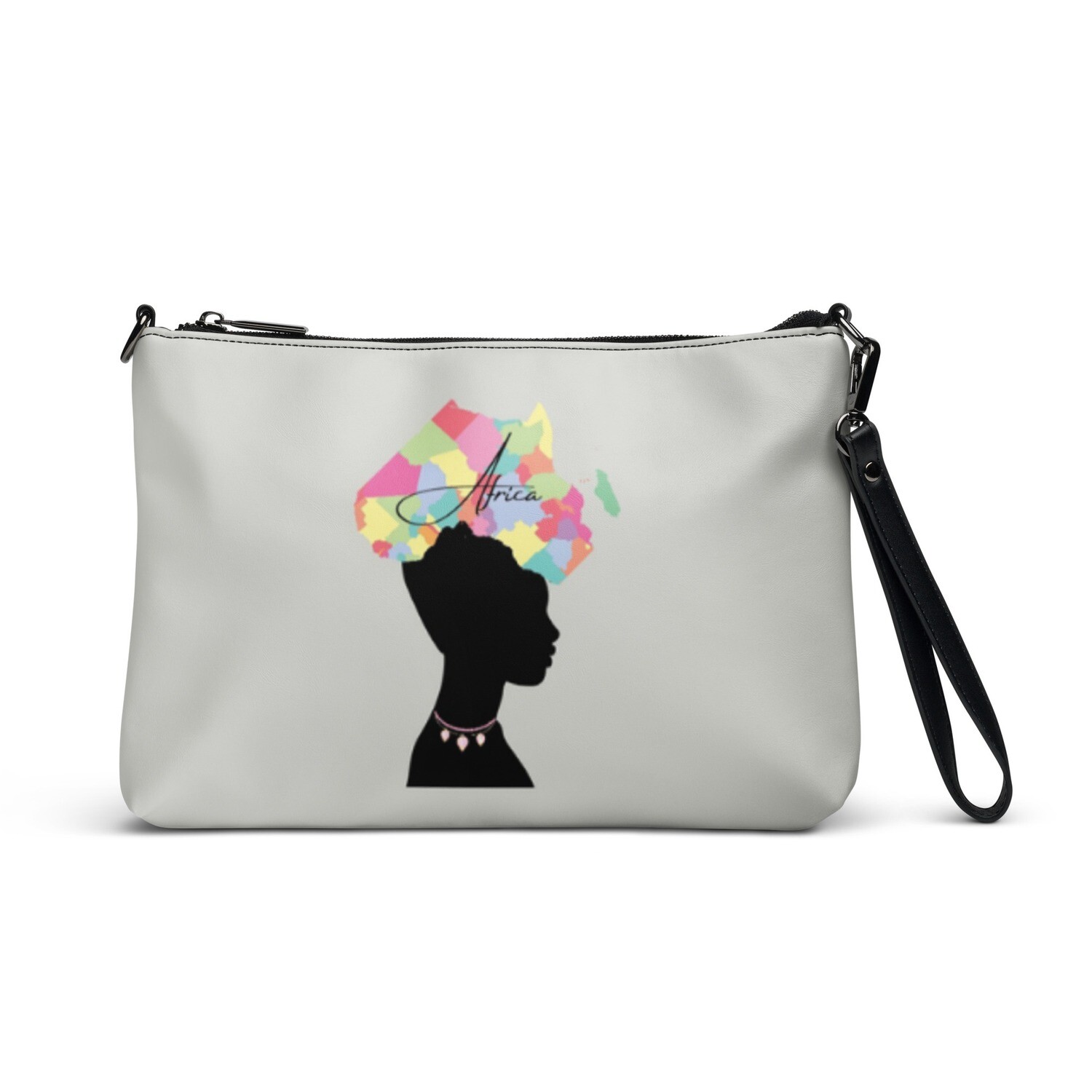 &quot;Africa, &#39;The black capital of the world&#39; - Crossbody bag | Woman&#39;s confetti graphic shoulder bag with straps | African lady graphic |The Aroma Girl.&quot;