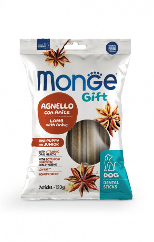 Monge Gift Puppy And Junior Mini Dog Lamb With Aniseed - Dental Stick
