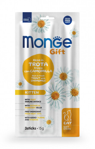 Monge Gift Kitten Rich In Fresh Trout With Chamomile - Soft Stick