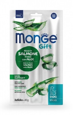 Monge Gift Skin Support Dog Rich In Fresh Salmon With Aloe Vera And Yeast - Stick