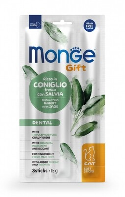 Monge Gift Dental Cat Rich In Fresh Rabbit With Sage - Soft Stick