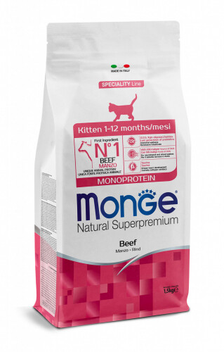 Monge Kitten Beef Kg.1,5 - Natural Superpremium Dry Cat