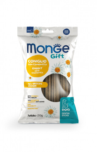 Monge Gift All breeds Senior Dog Rabbit With Chamomile - Dental Stick 210gr