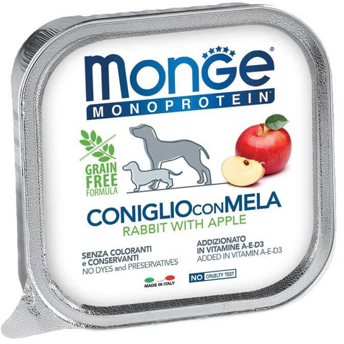 Monge Monoprotein Fruit Rabbit And Apple - Dog - Pot 0.15 Kg
