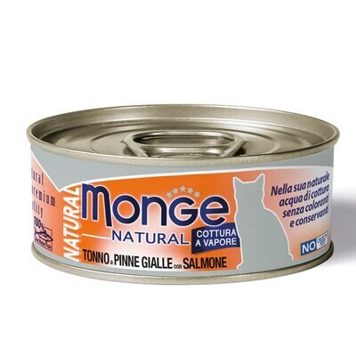 Monge Natural Yellowfin Tuna With Salmon - Can Cat 80gr