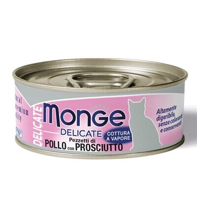 Monge Delicate Chicken Chunks With Ham - Can Cat 80gr