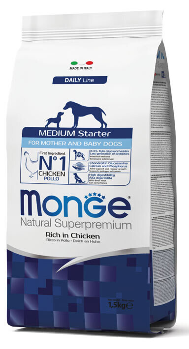 Medium Starter - Monge Natural Superpremium Dry Dog 1.5 Kg