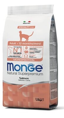 Adult Monoprotein Salmon 10Kg - Monge Natural Superpremium Dry Cat