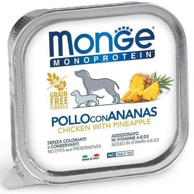 Monge Monoproteico Frutta Pollo E Ananas   - Cane - Vaschetta 0,15 Kg