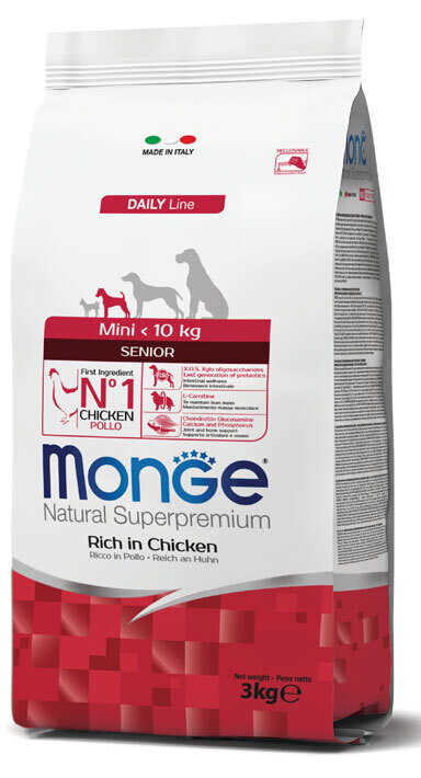 Mini Senior - Monge Natural Superpremium Dry Dog 3 Kg