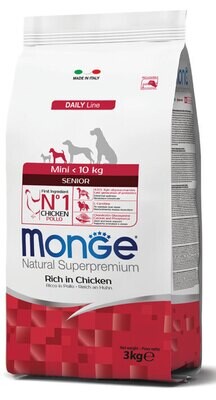 Mini Senior  - Monge Natural Superpremium Secco Cane  3 Kg